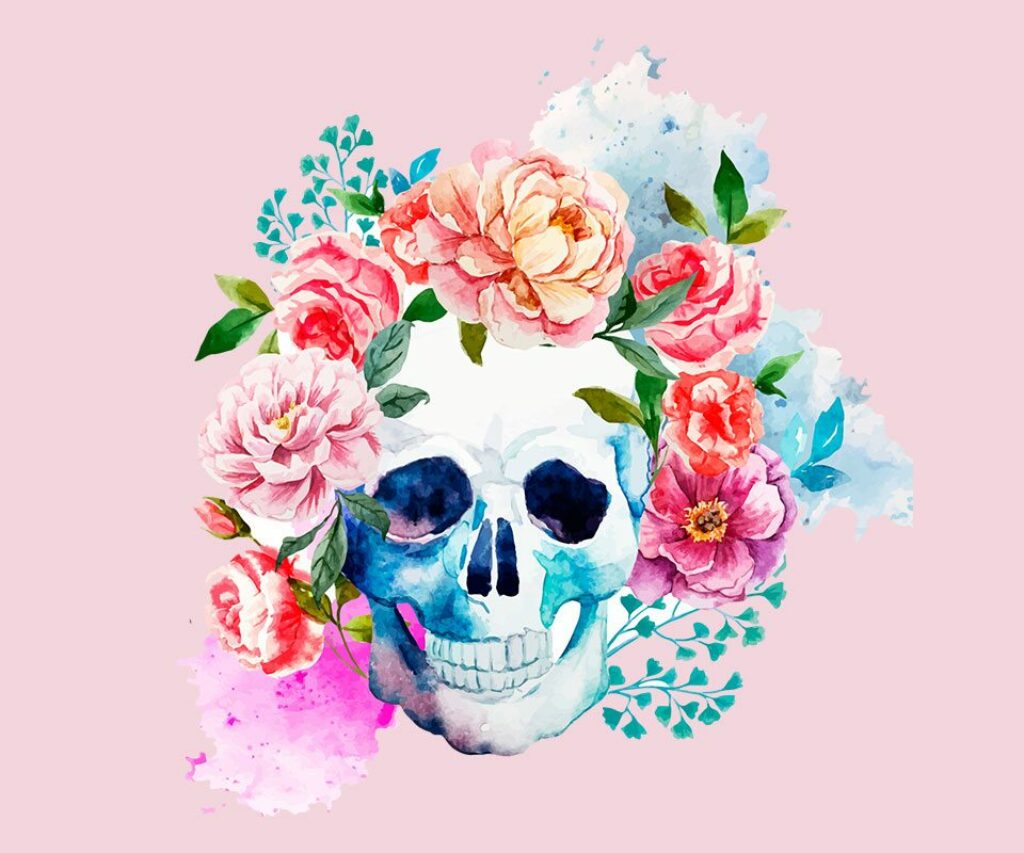 Skull With Flowers